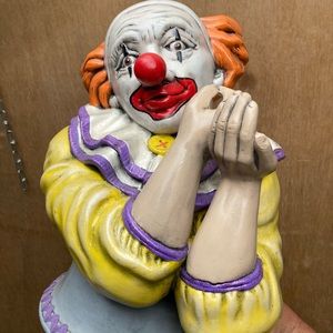 Vintage ceramic clown statue